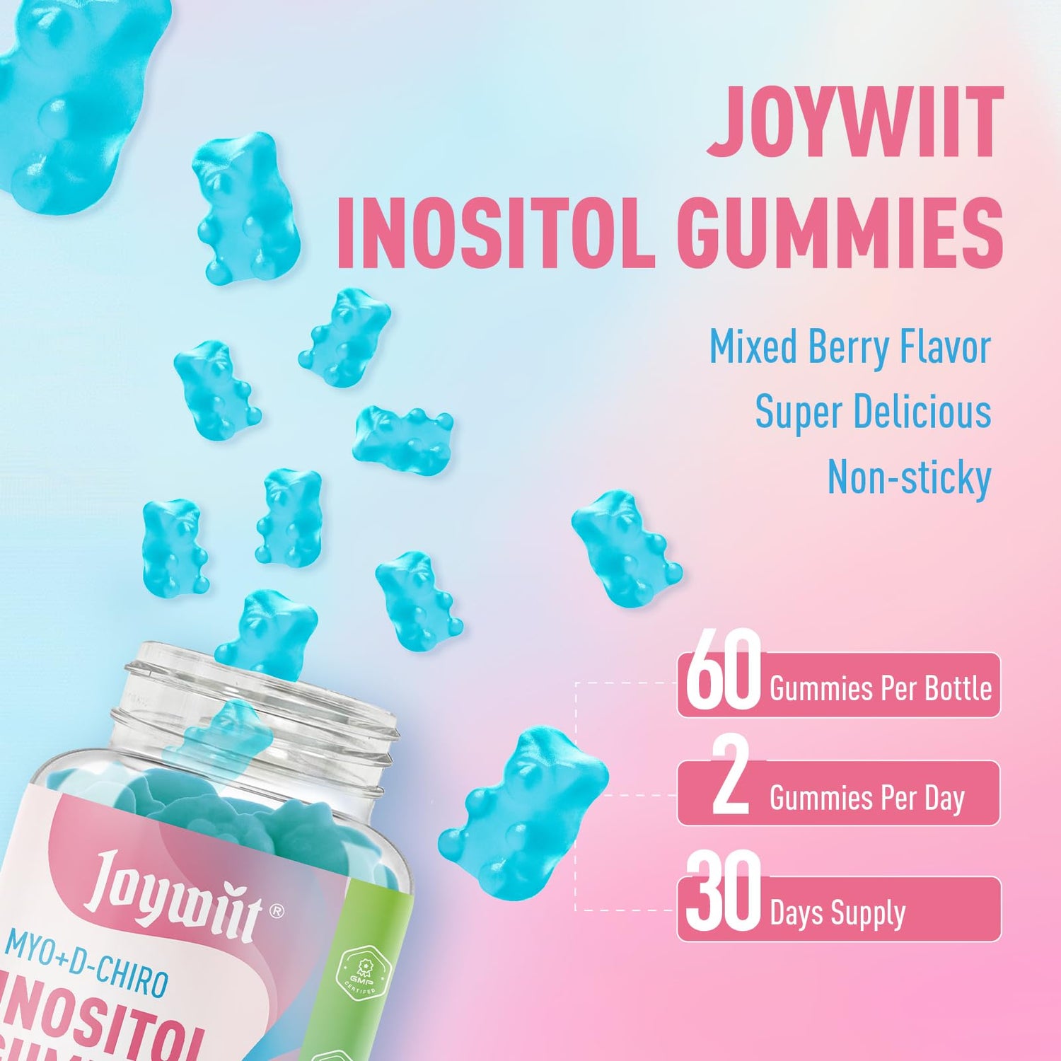 Sugar Free Inositol Gummies （120 Count） - JOYWIIT